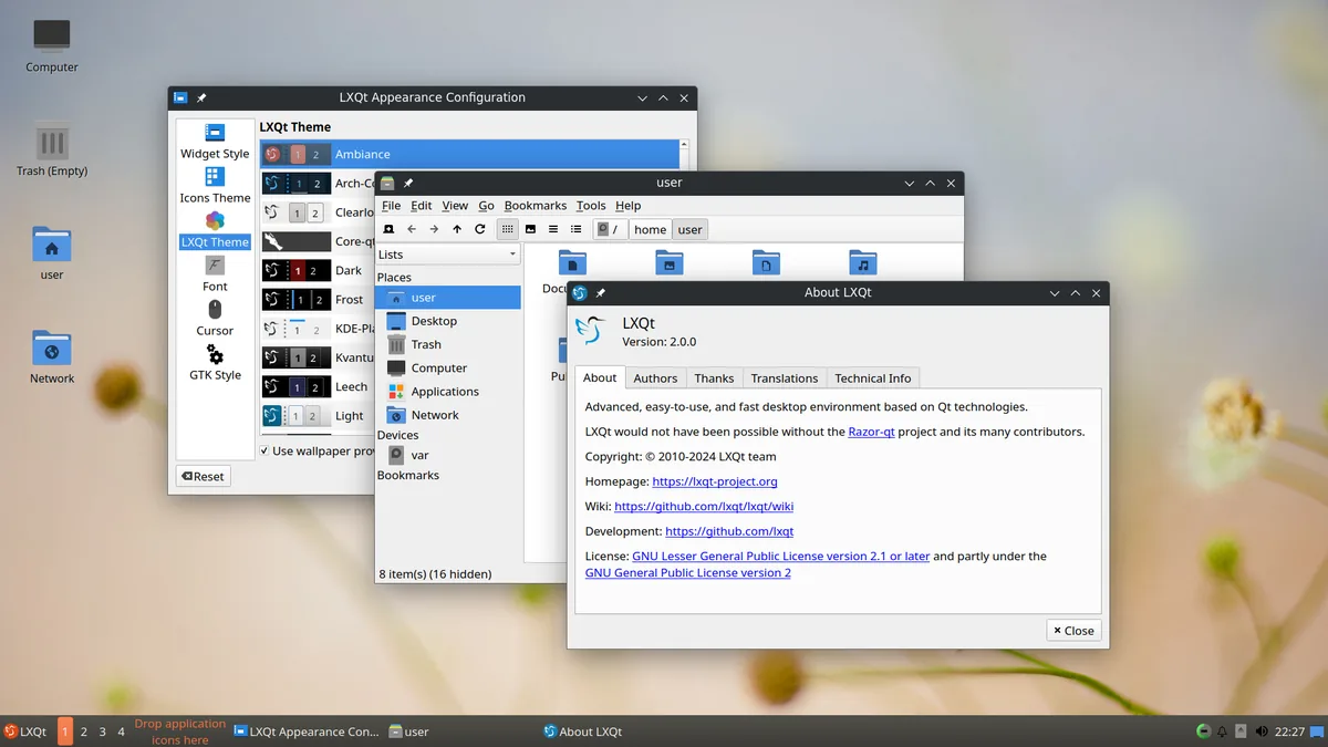 LXQt 桌面截图